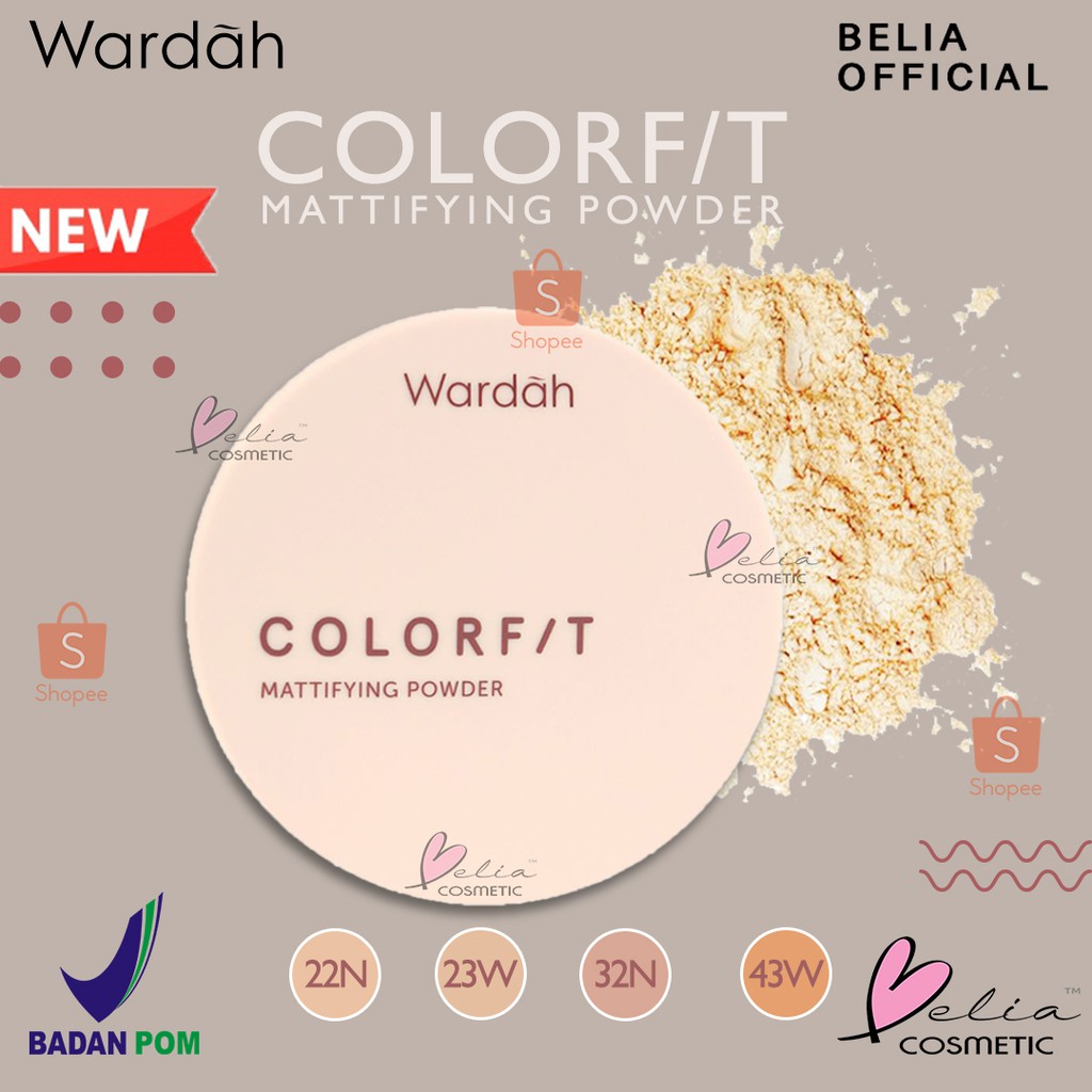 ❤ BELIA ❤ WARDAH Colorfit Mattifying Powder UV A/B Protection 15g | Bedak Tabur Matte