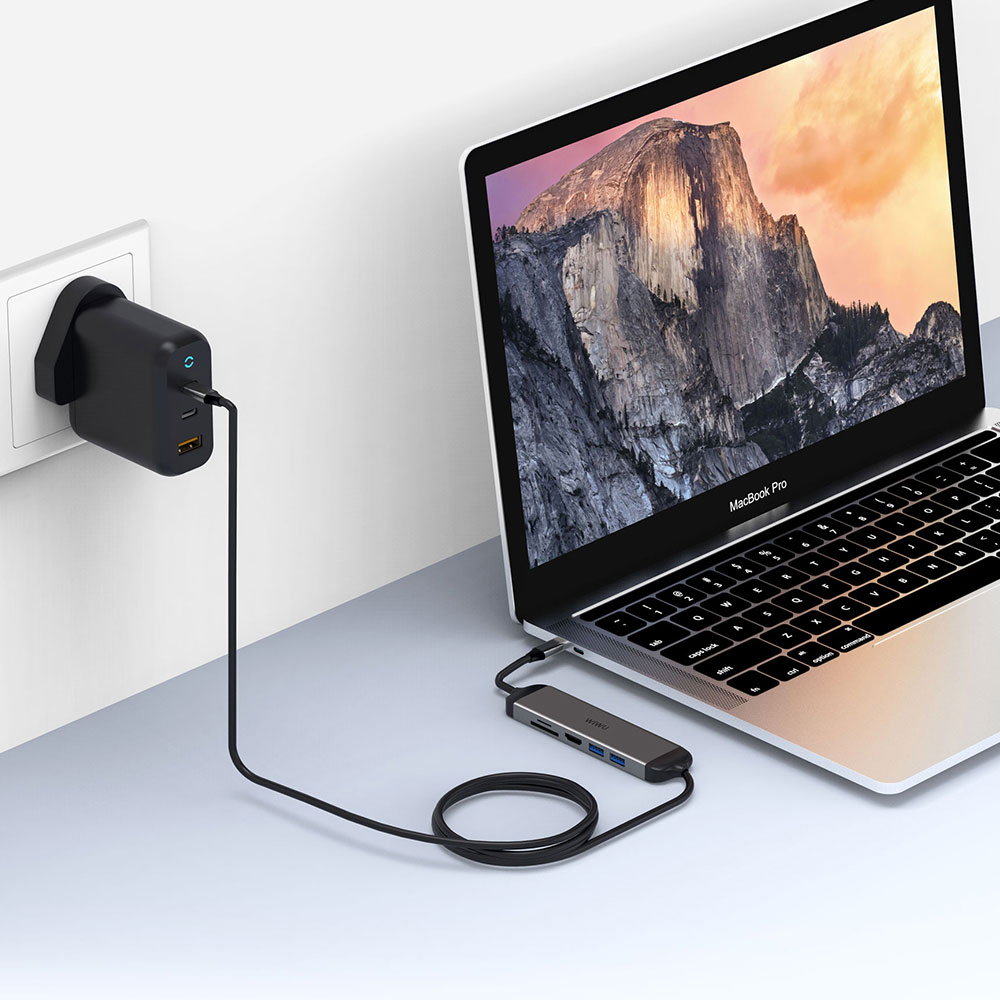 Wiwu-Alpha 521h Kabel Adapter Usb 3.0 Tipe-C Fast Charging Panjang 1.5m Untuk Macbook Hdmi