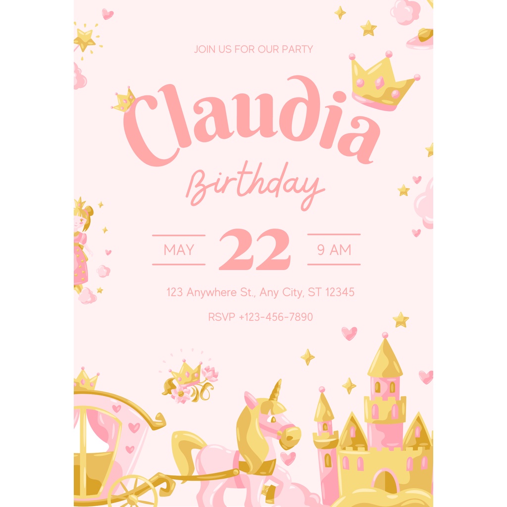 Undangan ulang tahun Unicorn