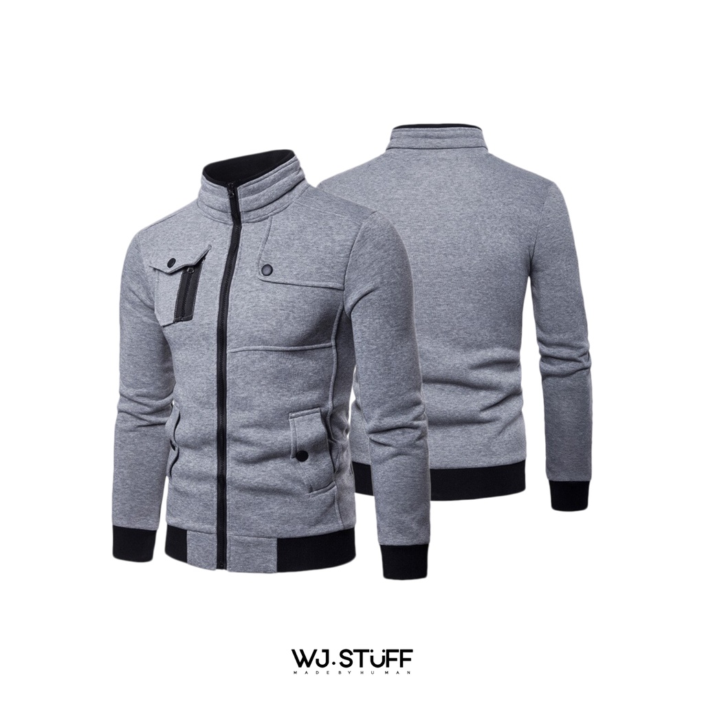 Jaket Fleece Pria Slim Fit WJS6O5 2020 Fashion Mens