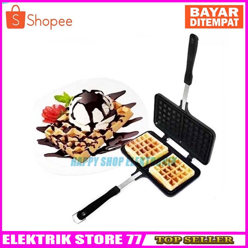 WAFFLE MAKER Cetakan Waffle Picasso Manual kompor Gas- Double Waffle