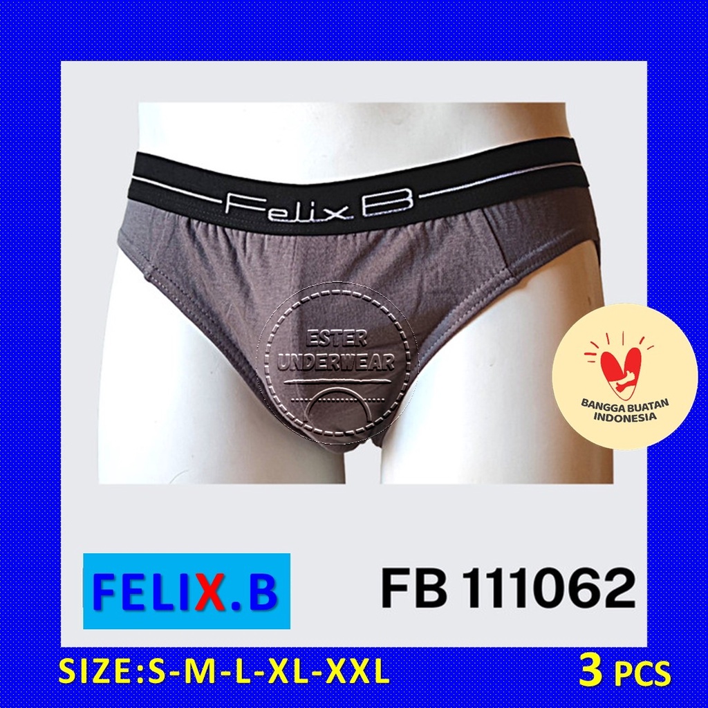 CELANA DALAM PRIA FELIX.B FB 111062 ISI 3 PCS | BAHAN KATUN