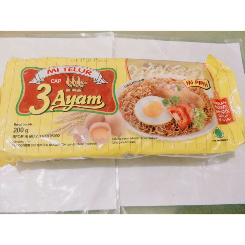 

Mi Telur 3 Ayam/Mi Kuning 200 Gram