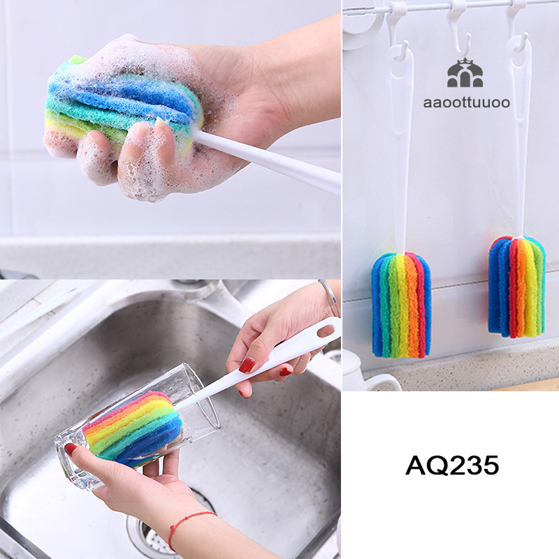 【TERSEDIA &amp; COD】Baby Bottle Brushes Silicone Glass Cleaning Brush Long Handle Cup Brush Household Tea Kitchen