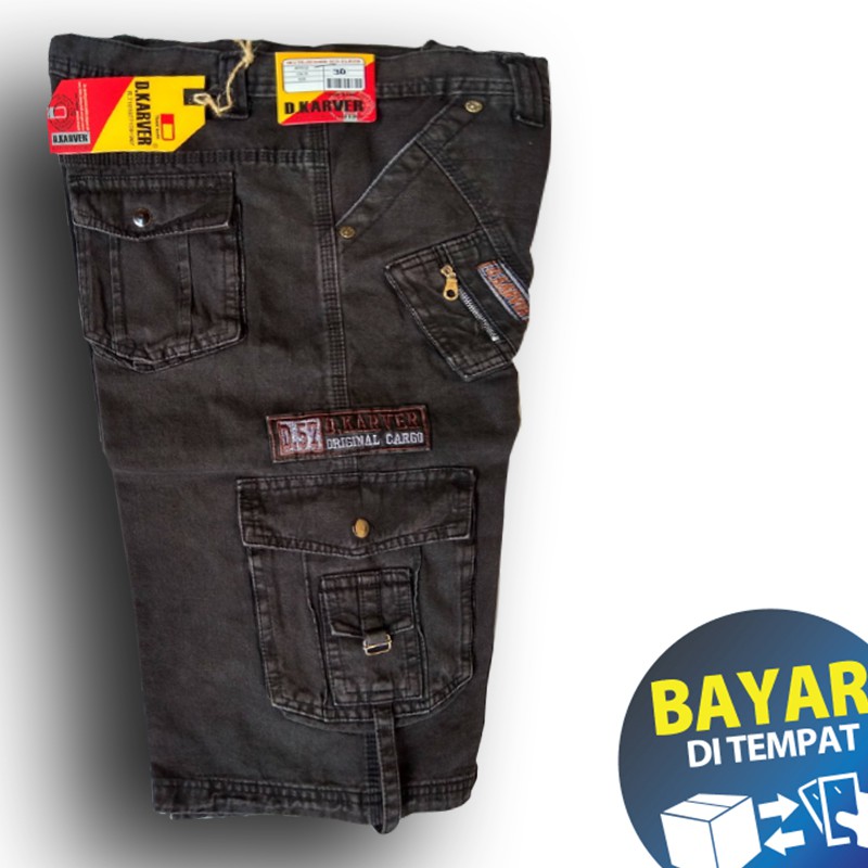 Celana cargo 3/4 bahan softjeans tebal halus size 27-38 2020 Model Santai