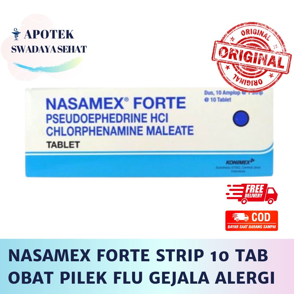 NASAMEX FORTE STRIP 10 Tablet - Obat Pilek Flu Hidung Tersumbat dan Gejala Alergi