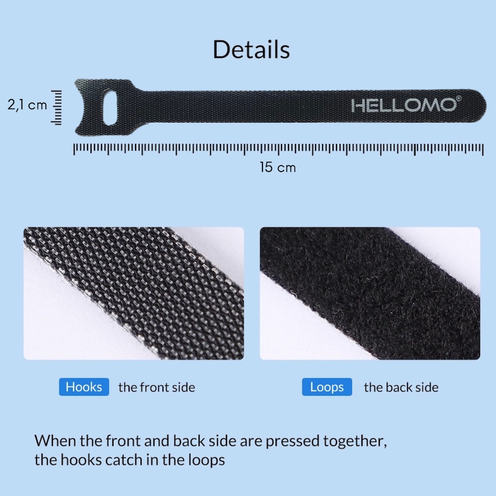 Pengikat Kabel Cable Strap HELLOMO Penggulung Perapih Gulungan Kabel Universal Cable Tie Organizer