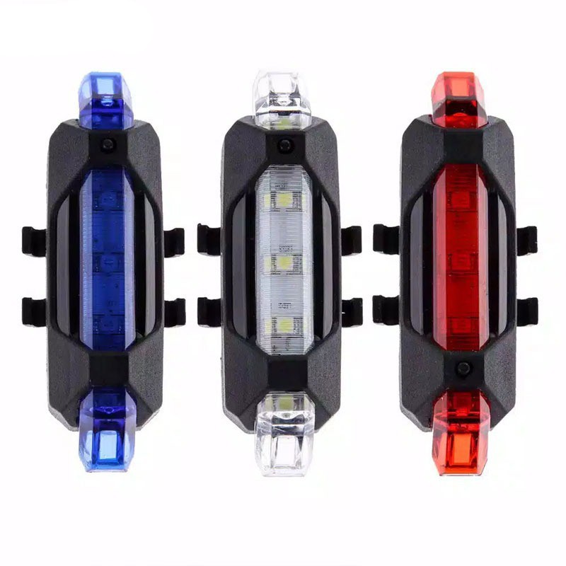 【HOT】Lampu Belakang Sepeda LED USB Rechargeable Anti Air