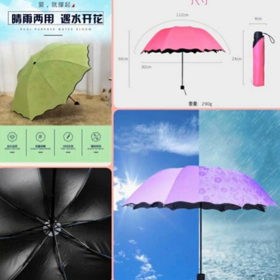 Payung Lipat Magic Umbrella 3D UV Muncul Motif Bila Kena Air/MAgic TOP