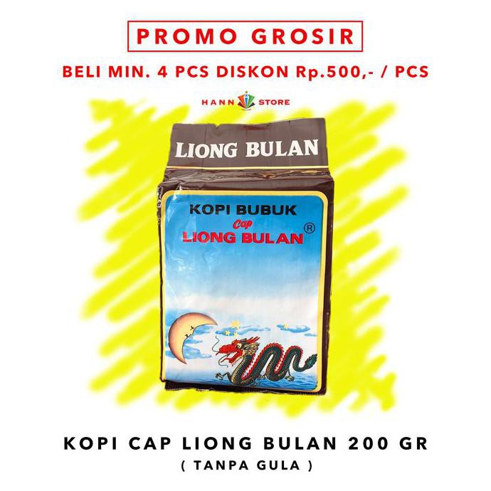 

KOPI BUBUK CAP LIONG BULAN 200 GRAM KOPI HITAM KHAS BOGOR HARUM NIKMAT