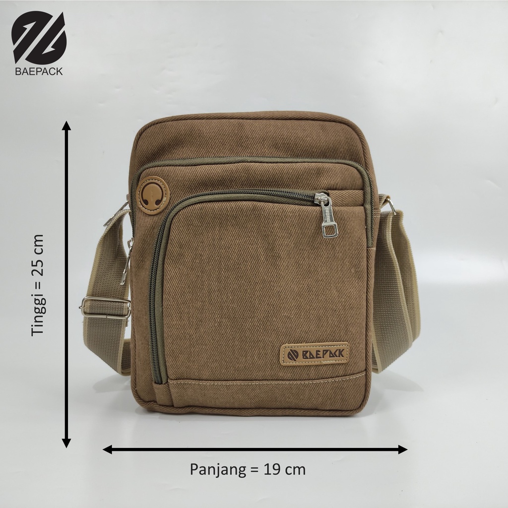 Tas Selempang Kanvas Cowok Dengan Lubang Headset Argo Hijau Army Baepack / Tas Bahu Pria / Tas Canvas Terbaik Produsen Bandung