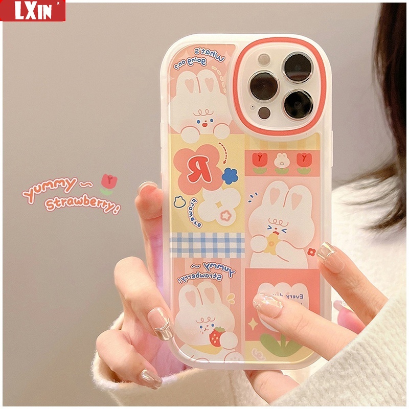 Soft Case TPU Motif Kelinci Untuk Realme C21Y C25Y C11 2021 C31 8 Pro 7i 5 5i 6i C20 C25S C15 C12 C17 C3 C2 20