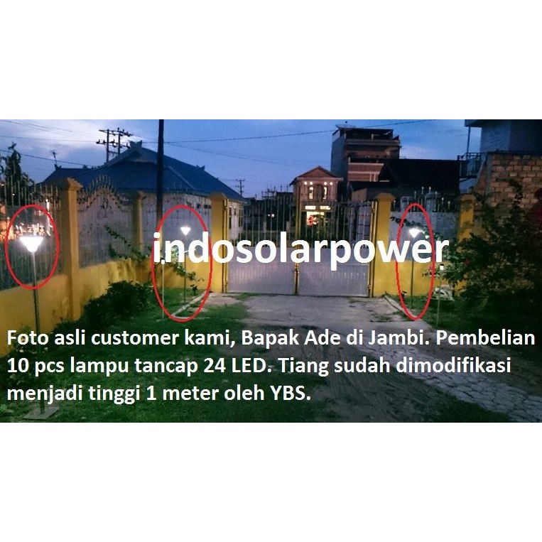 Lampu taman tancap 24 LED solar power tenaga surya matahari cocok untuk rumah villa vila townhouse