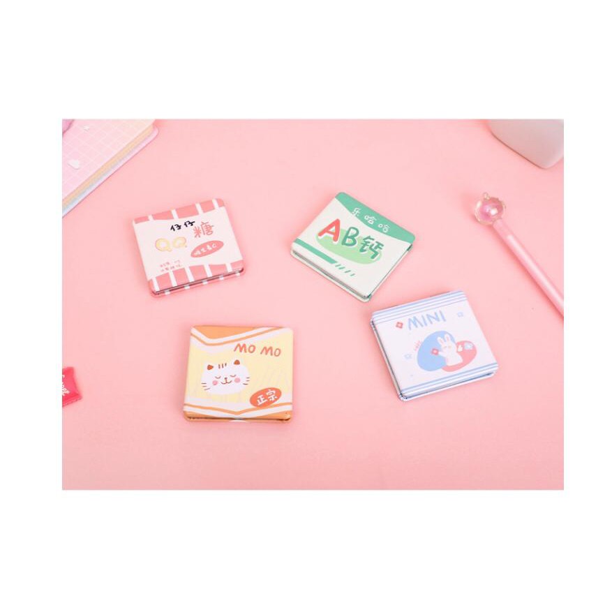 KACA SAKU PORTABLE CERMIN LIPAT DENGAN PEMBESAR 2x UNIK LUCU PREMIUM BANYAK MODEL KACA MAKE UP