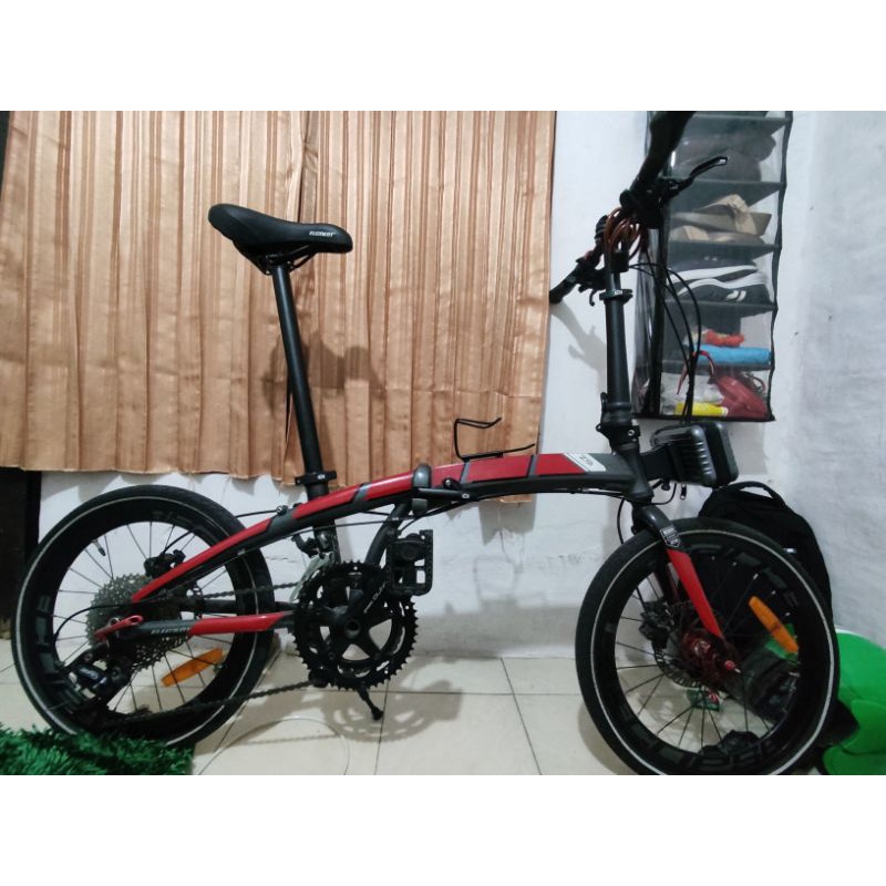 Sepeda lipat element Ecosmo Z9 grey rainbow