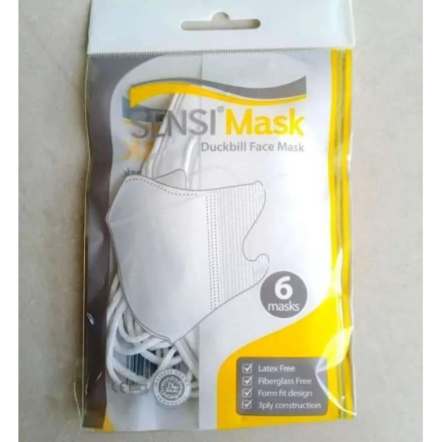 Masker Medis Face Mask 3 Ply Sensi Masker Duckbill Original Putih Dewasa Isi 3 dan 6