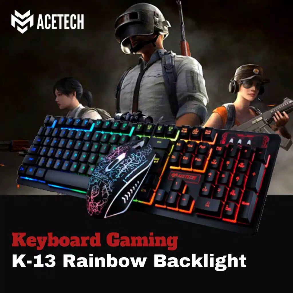 Keyboard Komputer, Keyboard Game, Keyboatd Acetech Gaming combo