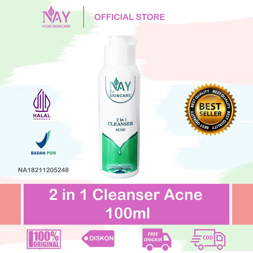 2 IN 1 CLEANSER ACNE | MEMBERSIHKAN KULIT DAN MENCEGAH JERAWAT | NAY SKINCARE
