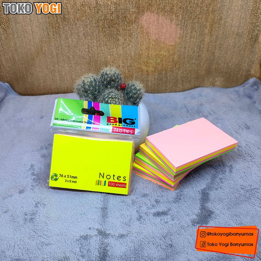 

BIG POST IT 76x51mm - 3x2 INCH - TUMPUK RAINBOW