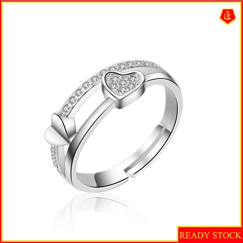 [Ready Stock]Minimalist Creative Heart-Shaped Diamond Ring