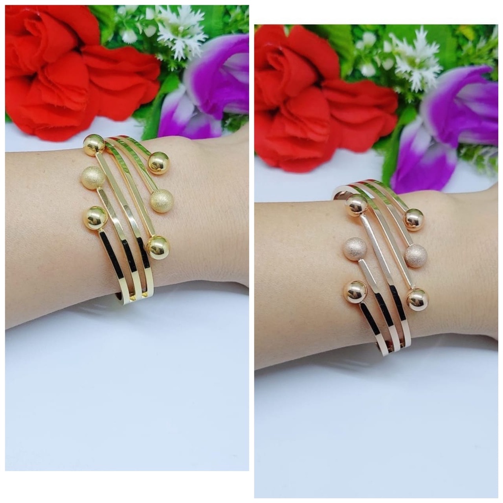 Titanium set gelang dan cincin bola perhiasan wanita Jewelry 0067