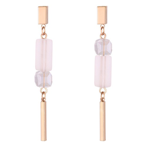 LRC Anting Tusuk Fashion Square Shape Decorated Earrings