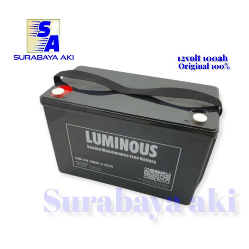 Aki Kering aki panel surya solar VRLA 12v 100ah 12volt aki Luminous 100ah 100amper aki 100ah