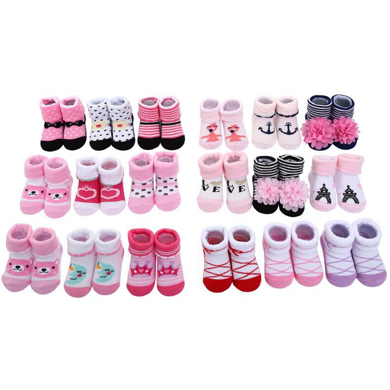 [JUALSEMUA18] 3 Pasang Kaos Kaki Gift Set Bayi / Baby Socks Gift Set 3 Pairs KK01