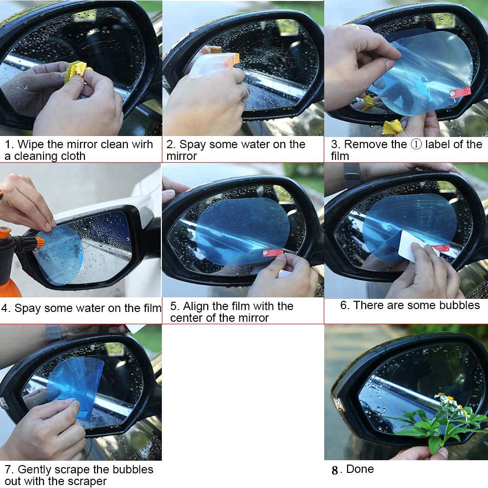 [Ready Stock] 2 PCS Impor Jepang Mobil Kaca Spion Anti-kabut Film Anti-silau Film Tahan Hujan Tahan