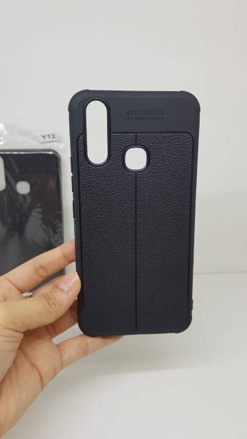 Auto Focus Vivo Y12 6.35 inchi Leather Soft Case Vivo Y15 Auto Fokus Vivo Y12 Motif Kulit Jeruk