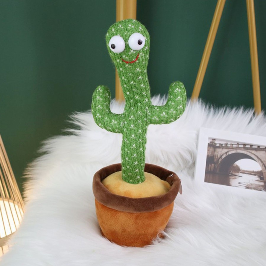 [ASS] Kaktus Dancing Doll Talking Toy Mainan kaktus Menari Bicara 3in1 Hat Batre