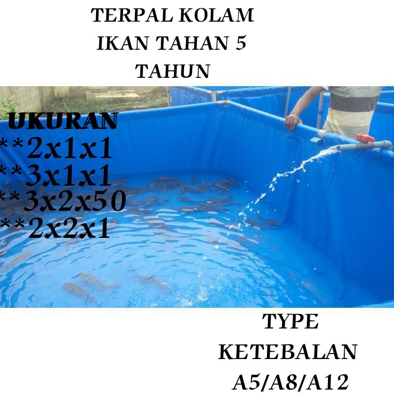 kolam terpal kotak terpal kolam bahan korea original type A5 A8 A12