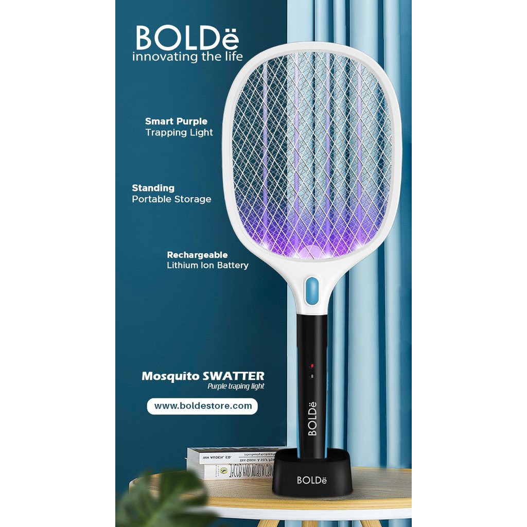 BOLDe Super SWATTER Purple Light - Raket Nyamuk Premium