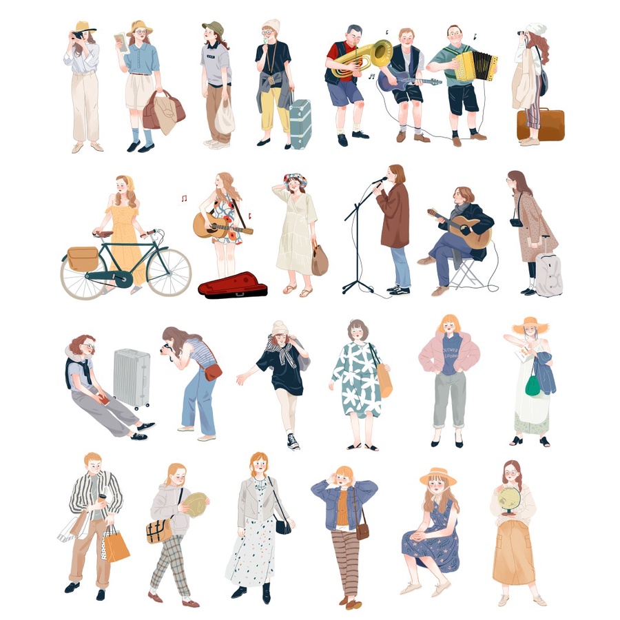 Journaling Deco - Human Activity Sticker HA-01 (10pcs)