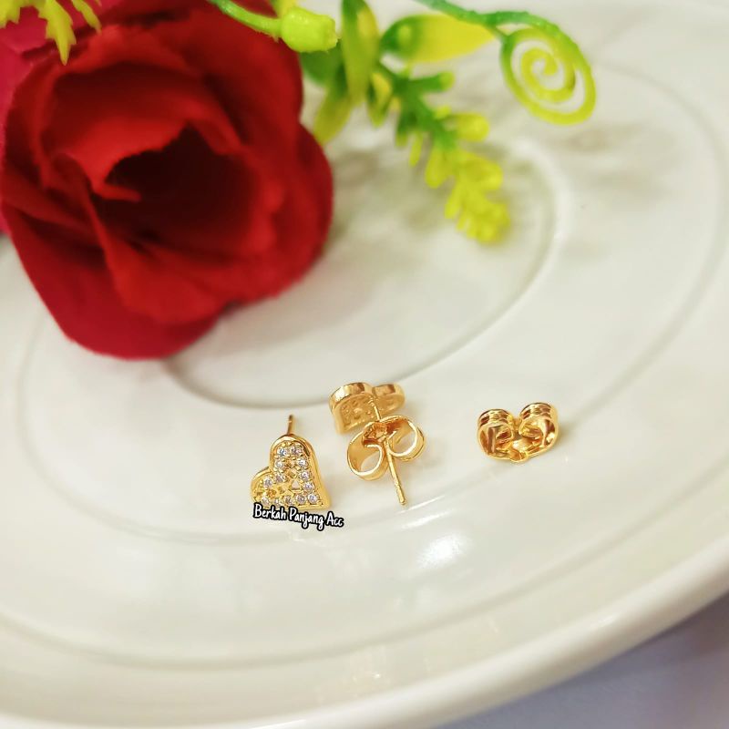 ANTING GIWANG DIAMOND PERMATA LOVE ANTI KARAT DESAIN SUPER SIMPLE