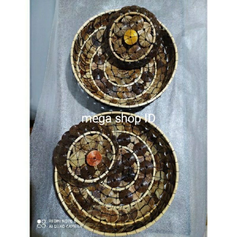 bokor bali batok kelapa/pemuspan satu set+tutup/saab diameter 20-22cm