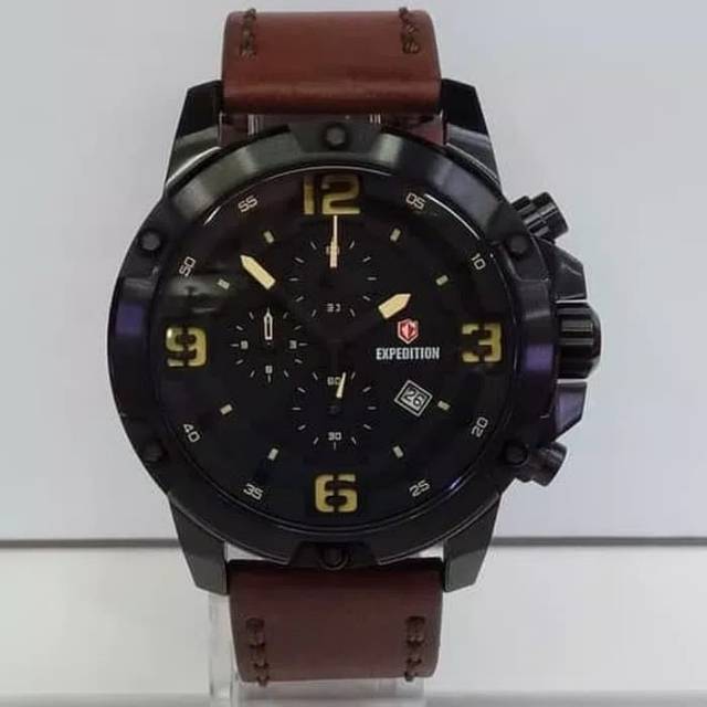 Jam Tangan Expedition E 6698 M Original Tali Kulit Asli - Jam Tangan Pria Original Bergaransi Resmi