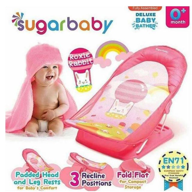 SUGAR BABY  BATH TUB Bak Mandi Bayi | Deluxe Baby BATHER KURSI MANDI Bayi