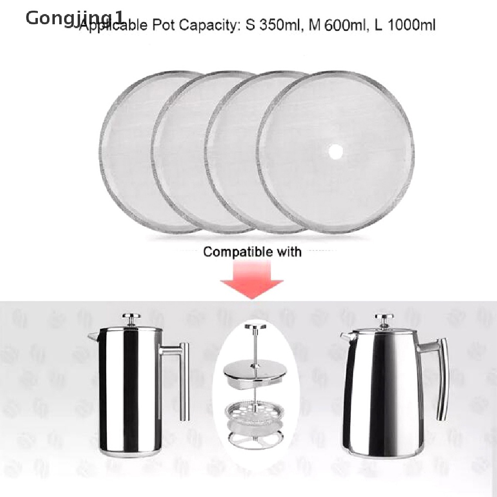 Gongjing1 1Pc Filter Mesh Stainless Steel Reusable Untuk Membuat Kopi / Teh