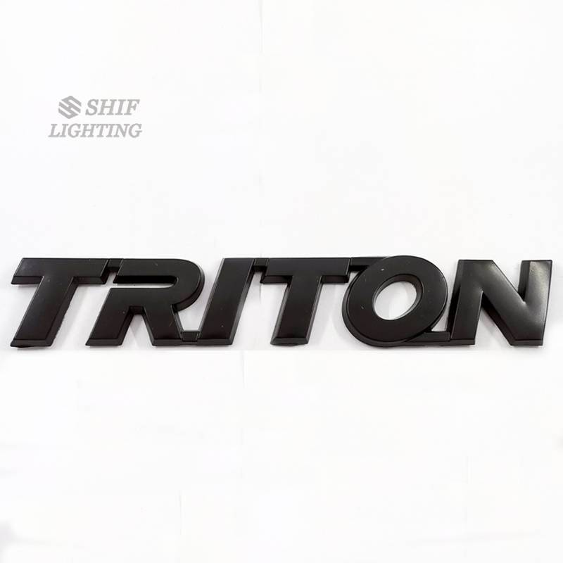 1Pc Stiker Emblem Logo TRITON Bahan ABS Warna Hitam Untuk Mobil MITSUBISHI