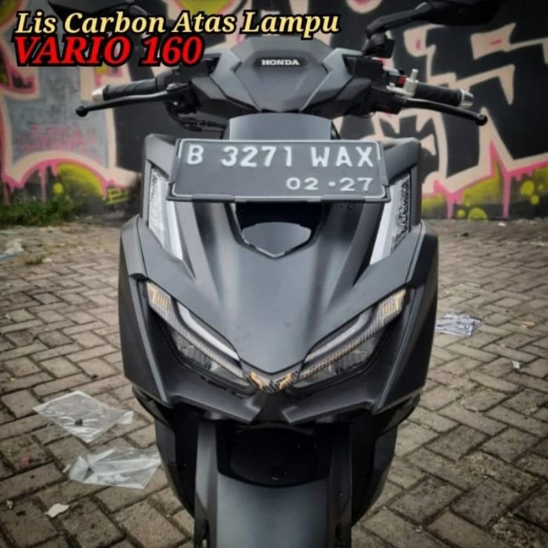 Stiker Sticker Carbon Atas Lampu Depan VARIO 160