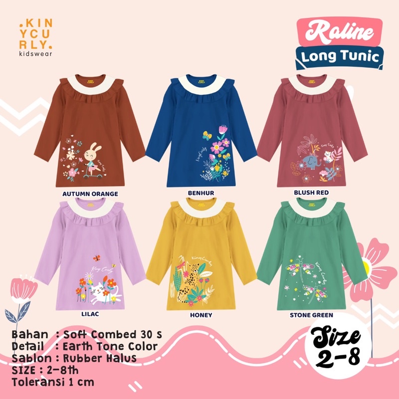 Tunik Anak Raline Long Original Pakaian Anak Perempuan Kaos Super Premium Terlaris