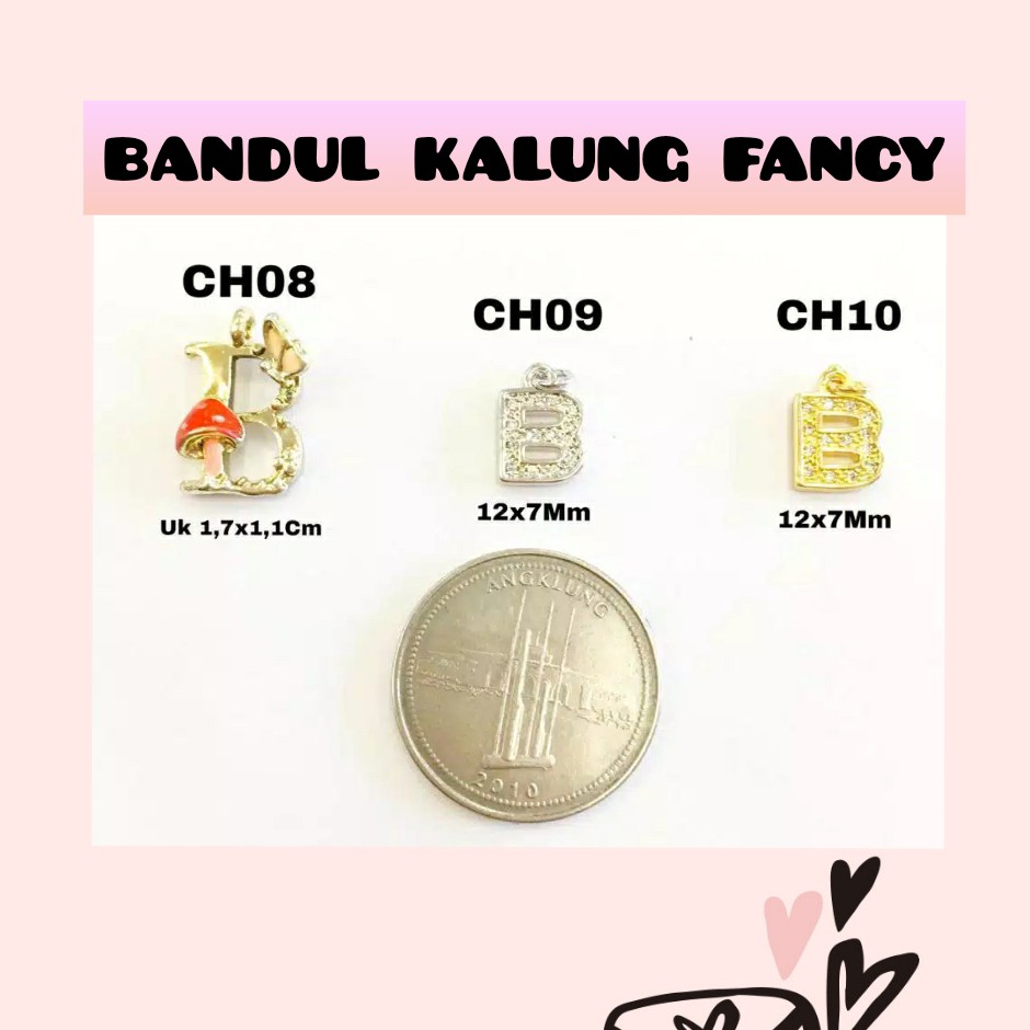 1 BUAH - LIONTIN HURUF CH08 - 10 | BANDUL HURUF | CHARM HUR