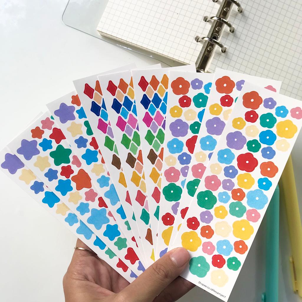 

Colorful confetti sticker sheet/ stiker dekorasi jurnal/ stiker photocard