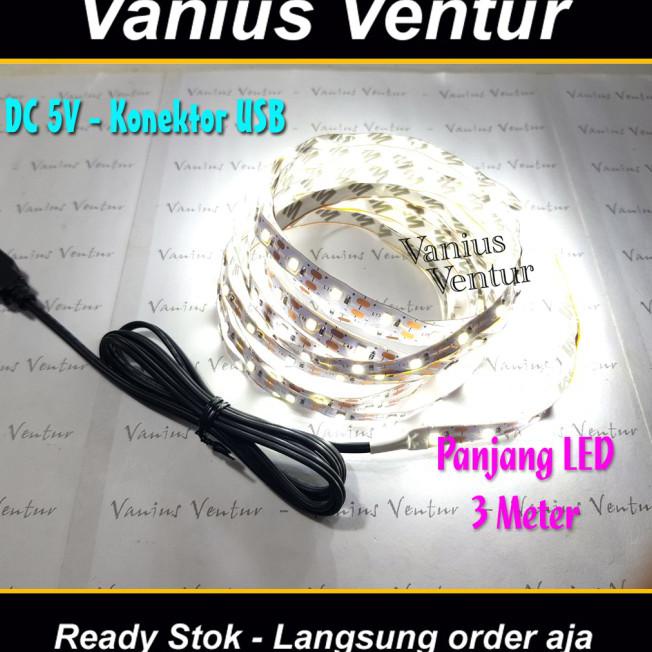 LED STRIP 5V USB PANJANG 3 MTR - Putih