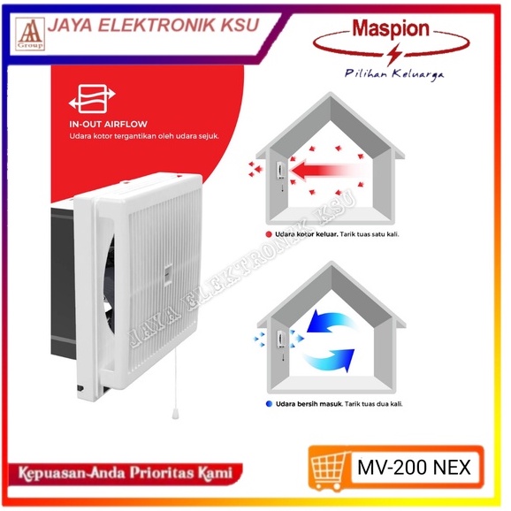 MASPION EXHAUST FAN DINDING MV-200 NEX 8 INCH