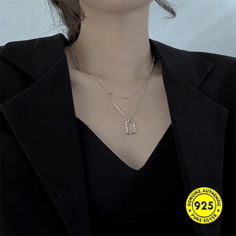 Kalung Lapis Ganda Bahan S925 Silver 18k Gold Untuk Wanita