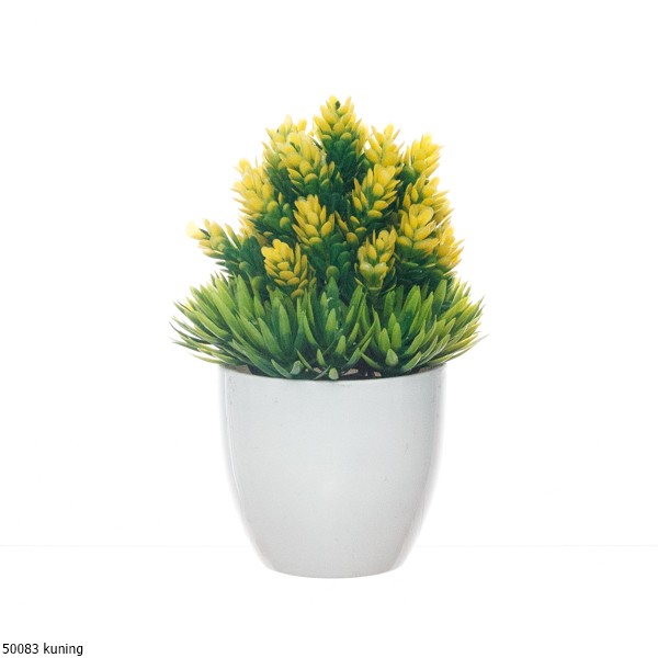 Bunga Plastik Hias Bonsai Pinus Artifisial 5008-Kuning