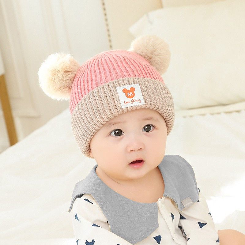 TOPI KUPLUK BAYI POMPOM ( ARKANDZA ) - UNISEX USIA 0-3 TAHUN - 2 WARNA KUPLUK RAJUT ANAK BAYI