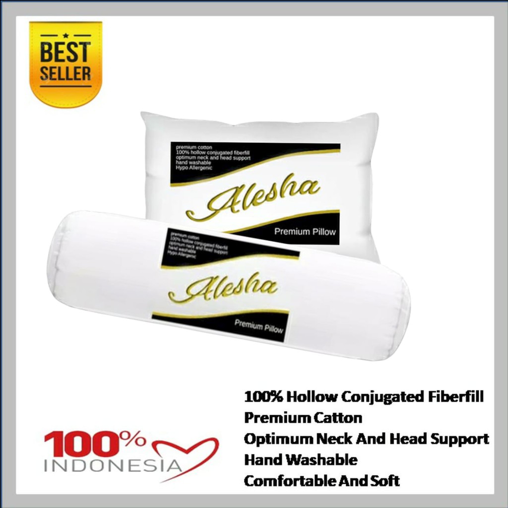 Bantal Guling Hotel Kesehatan Alesha Silikon Premium Grade A